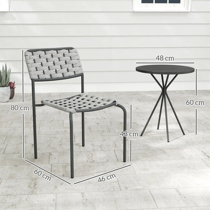 Nancy's Corridonia Bistroset - Tuinset - Balkonset - 3-Delig - Grijs