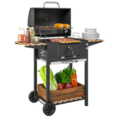 Nancy's Ferentino Barbecue - Houtskool - Grill - BBQ - Zwart / Hout