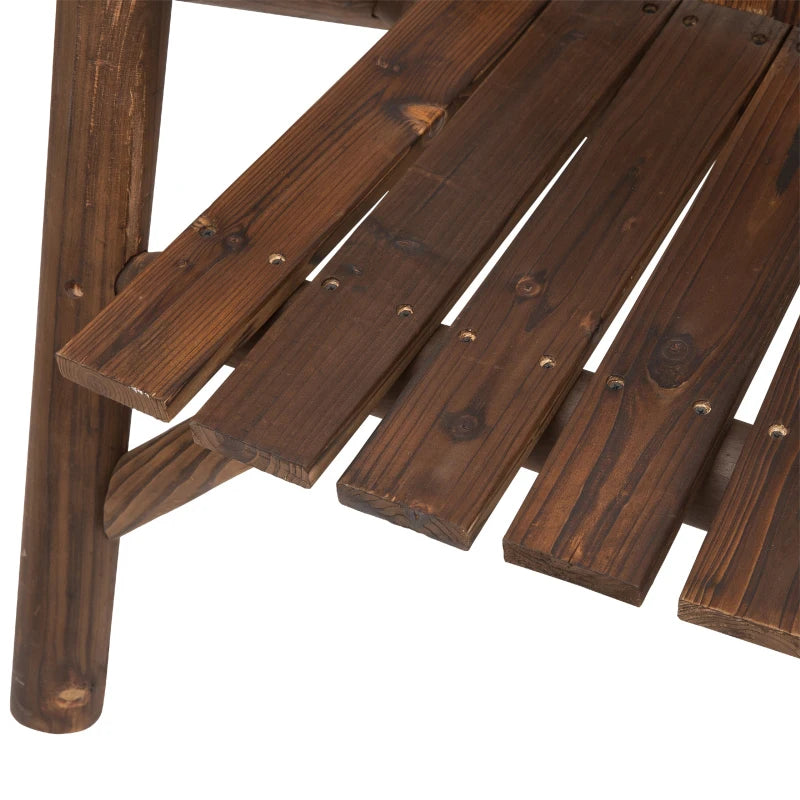 Nancy's Riccione Tuinbank - Loungebank - Balkonbank - 2 Stoelen met tafel - Bruin - Dennenhout - ± 155 x 90 x 105 cm