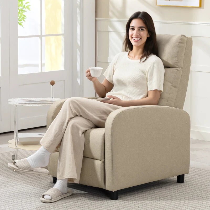 Nancy's Spoleto Relaxfauteuil - Relaxstoel - Loungestoel - Beige - Linnen