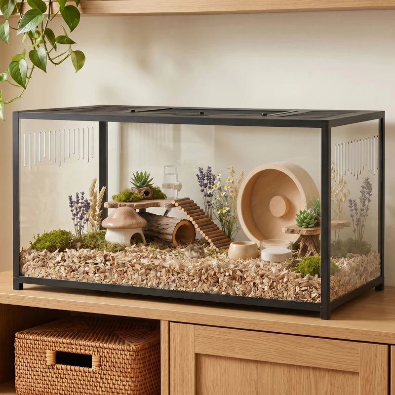 Nancy's Torgiano Knaagdierkooi - Hamsterkooi - Zwart - ± 100 x 50 x 52 cm