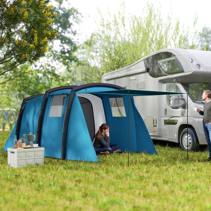 Nancy's Garlasco Kampeertent - Campingtent - Waterdicht & anti-UV - Opblaasbaar - Blauw - 440 x 280 x 195 cm