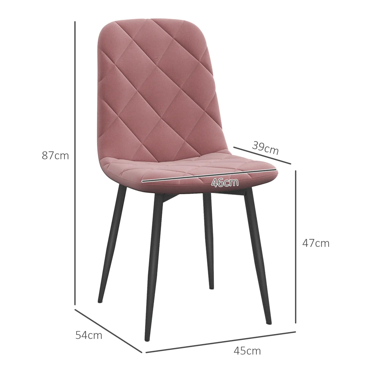 Nancy's Loreo Eetkamerstoelen - Set van 4 - Roze - Fluweel