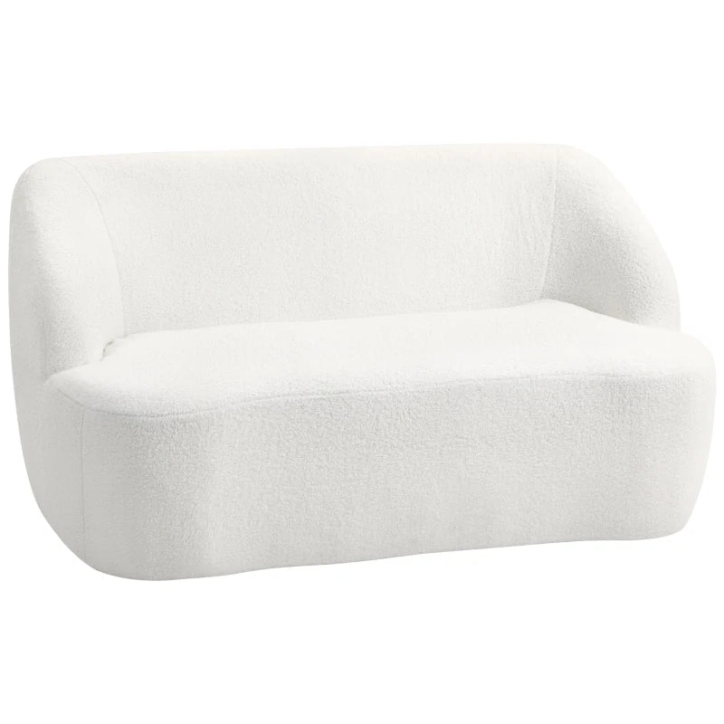 Nancy's Marchirolo 2-Zitsbank - Zitbank - Crème Wit - Teddy Look - ± 140 x 85 x 75 cm