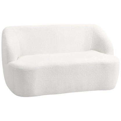Nancy's Marchirolo 2-Zitsbank - Zitbank - Crème Wit - Teddy Look - ± 140 x 85 x 75 cm