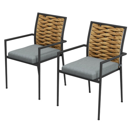 Chaises de jardin Nancy's Brava - Chaises de terrasse - Gris - Lot de 2