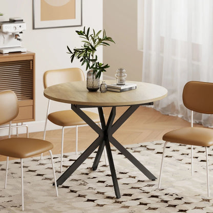 Nancy's Tossicia Eettafel Ovaal - Uitschuifbare eettafel - Tafel ovaal - Naturel hout / Zwart - MDF / Staal