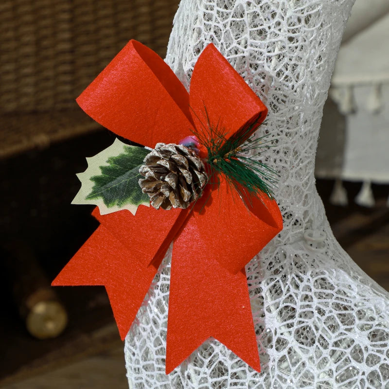 Nancy's Sanfins Rendier en Slee - Kerstdecoratie met LED-Verlichting - Arrenslee met Licht - Verlicht Rendier