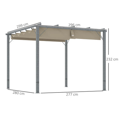 Nancy's Celano Pergola - Terras Overkapping - Paviljoen - Grijs - ± 300 x 300 x 230 cm