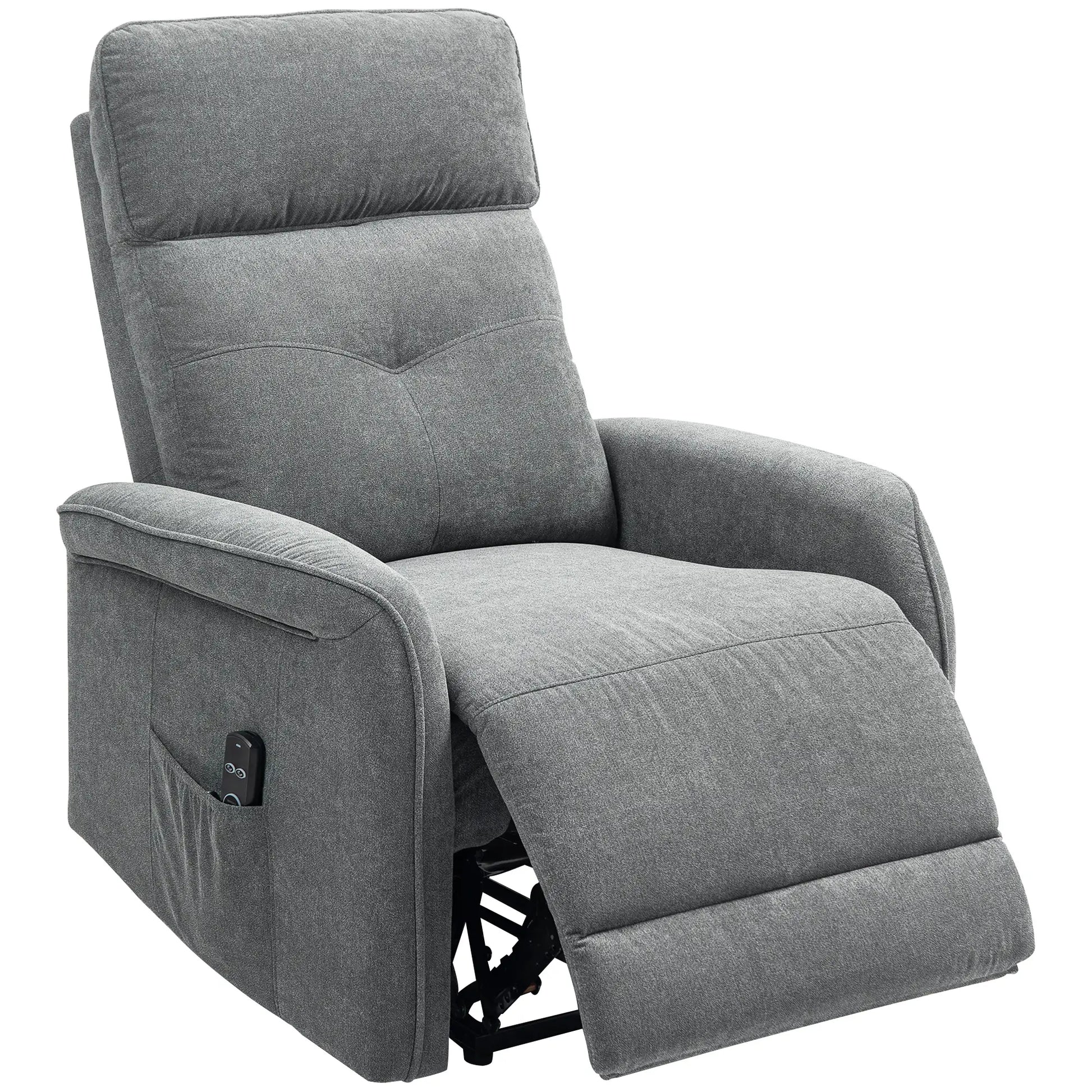 Nancy's Forenza Massagestoel - Loungestoel - Relaxstoel - Elektrisch - Grijs - Fluweel