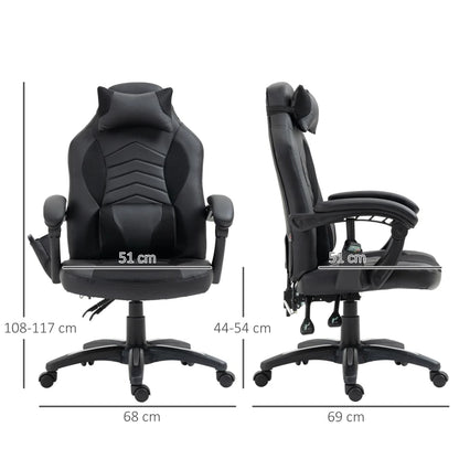 Nancy's Orvieto Gamestoel - Gamingstoel - Bureaustoel - Massagefunctie - Zwart