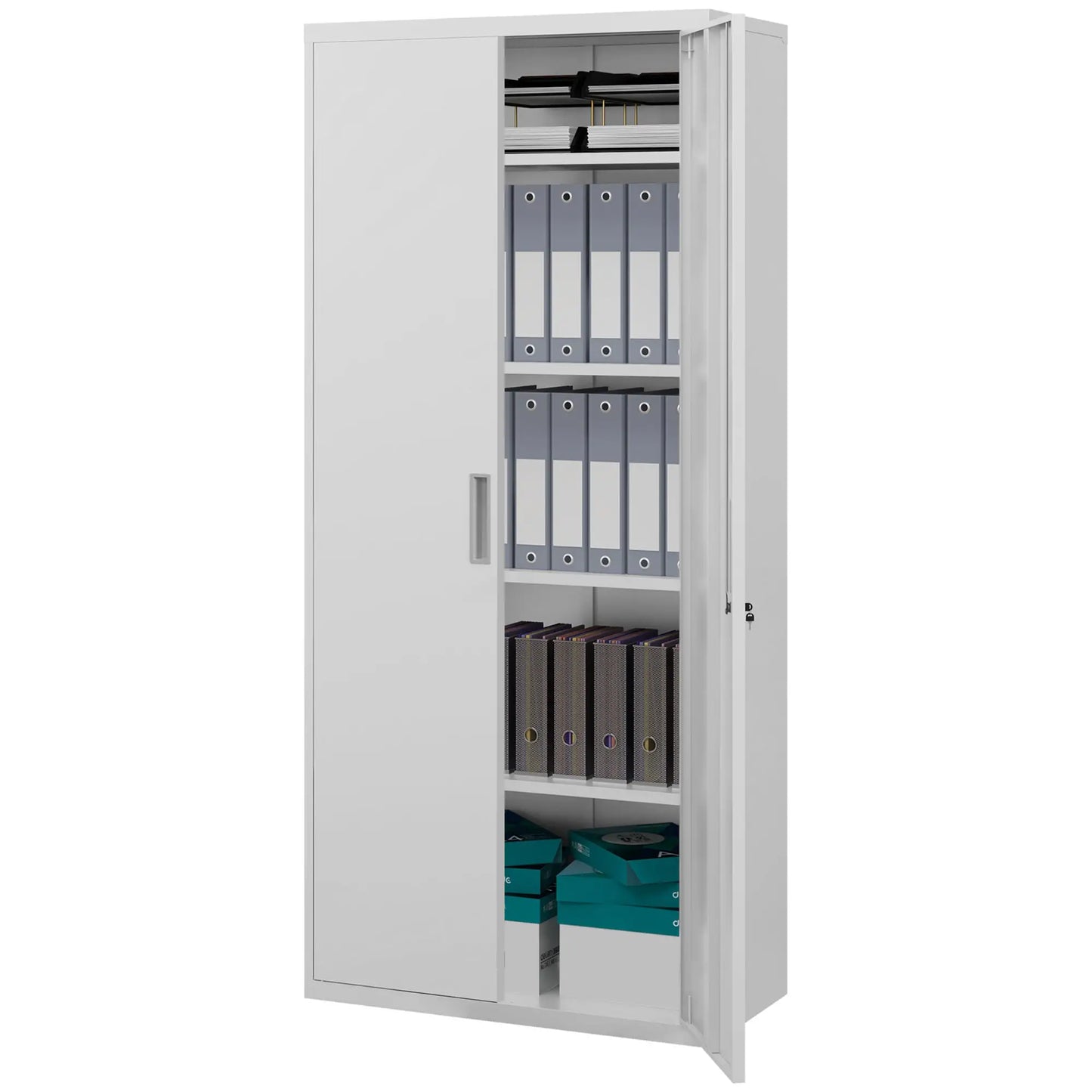 Nancy's Lourosa Archiefkast - Dossierkast - Kantoorkast - Wit - Staal - 80 x 40 x 180 cm