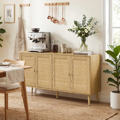 Nancy's Telve Dressoir - Opbergkast - Sideboard - Boho Stijl - Natuurlijk hout - 140 x 40 x 75 cm