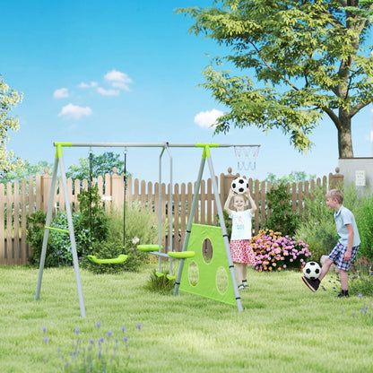 Nancy's Dragoni Speeltoestel - Kinderschommel - Schommelset - Groen / Grijs - ± 215 x 180 x 180 cm