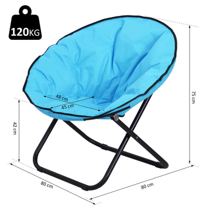 Chaise pliante Nancy's Southgate - Chaise de camping - Chaise de jardin - Chaise seau - Pliable - Ronde - Bleu - 80 x 80 x 75 cm