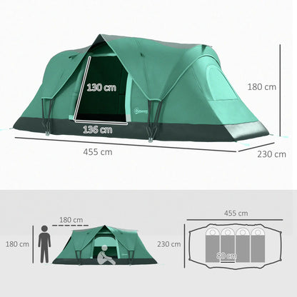 Nancy's Prestimo Kampeertent - Camping tent - Voor 5 tot 6 Personen - Groen - 455 x 230 x 180 cm