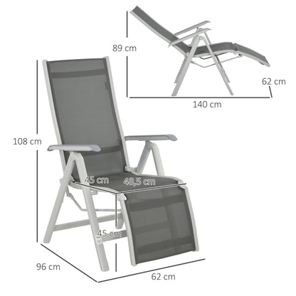 Nancy's Tarifa Garden Chair - Lounger - Foldable - Lounge chair - Gray