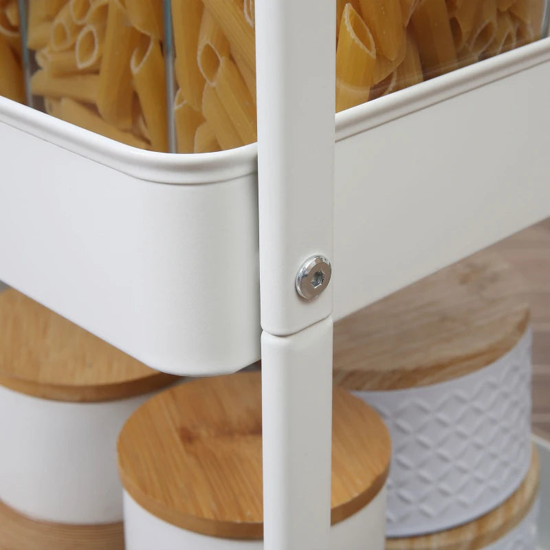 Nancy's Monterenzio Trolley - Serveerwagen - Keukentrolley - Wit - ± 45 x 30 x 75 cm