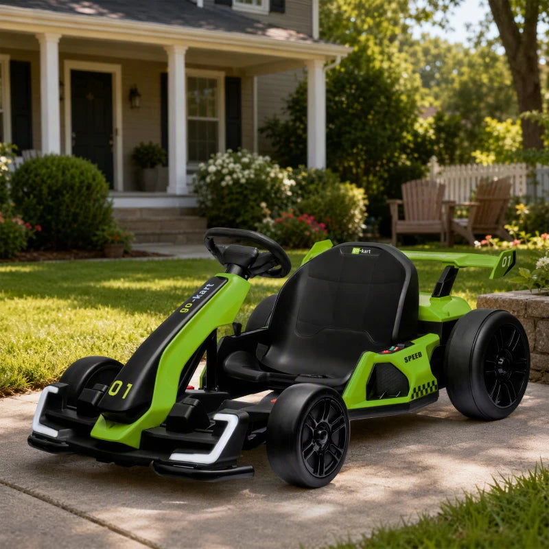 Nancy's Tombolo Elektrische kart voor kinderen - Racekart - Driftkart - Groen / Zwart