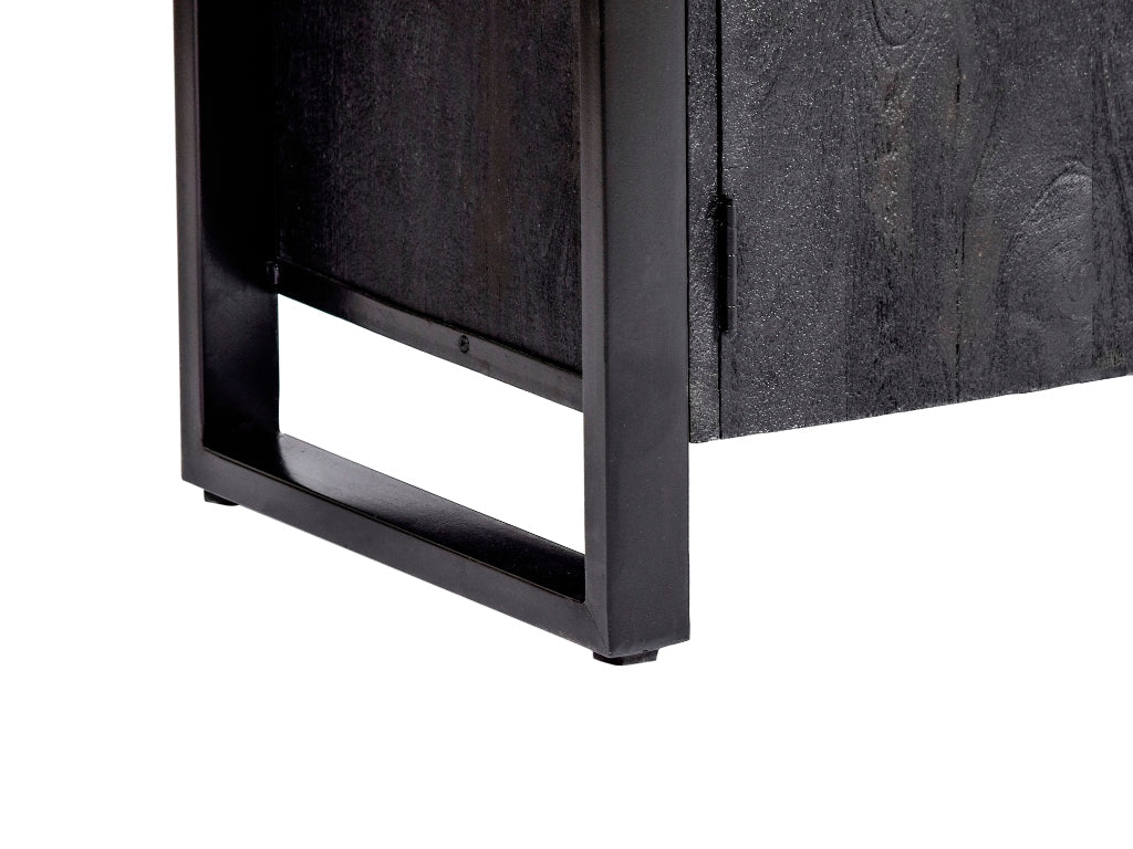 Nancy's Deocriste Boekenkast - Wandkast - Staande kast - Mangohout - Zwart - ± 40 x 110 x 180 cm