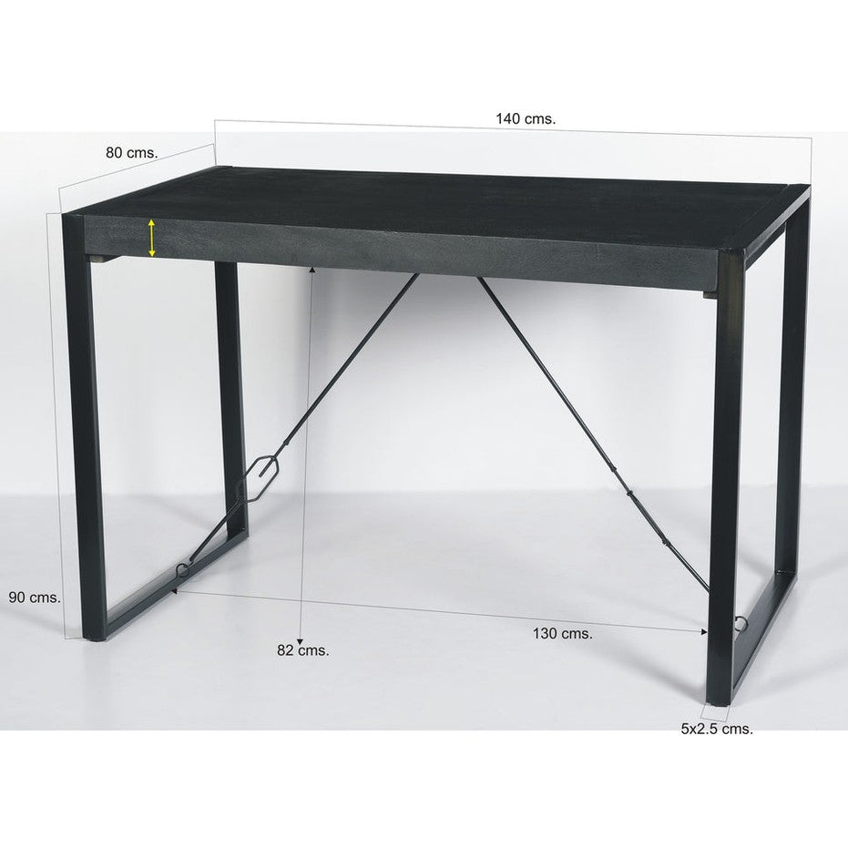 Livingfurn Norris Bartafel 140cm - Mangohout - Zwart