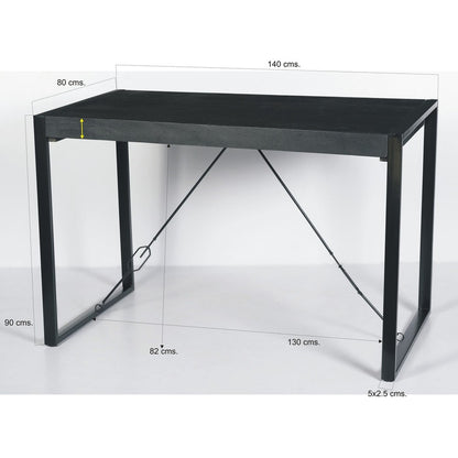 Livingfurn Norris Bartafel 140cm - Mangohout - Zwart