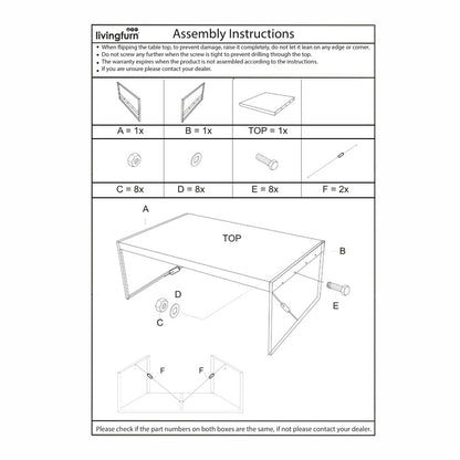 Livingfurn Norris Bartafel 140cm - Mangohout - Zwart