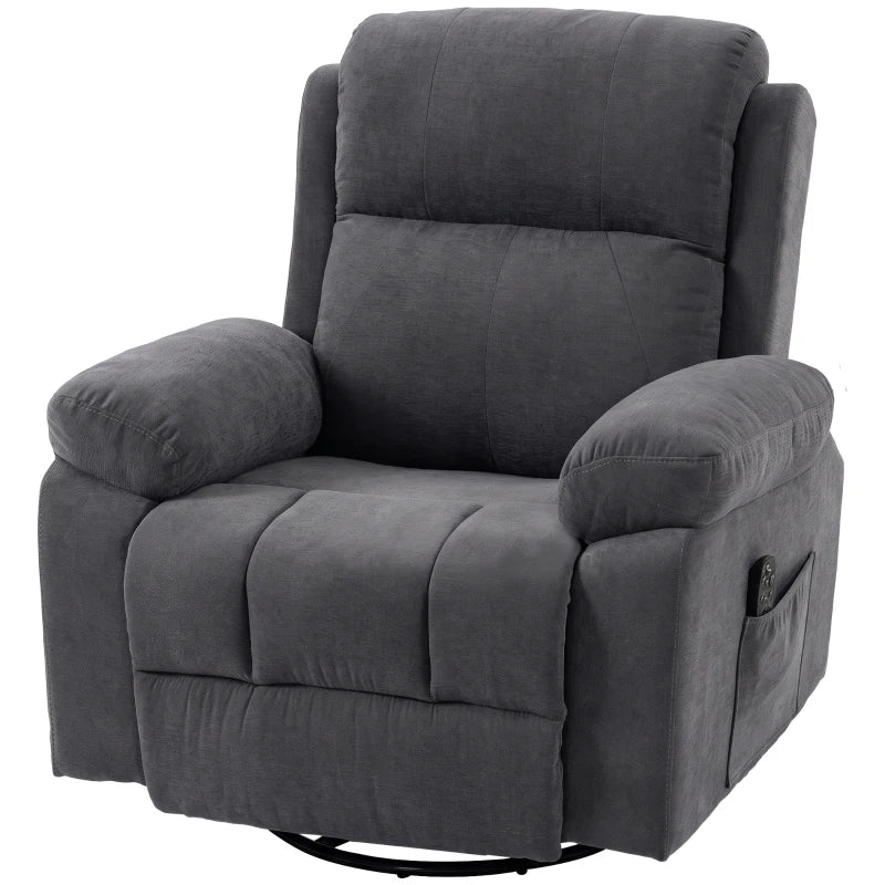 Nancy's Valmontone Massagestoel - Massagefauteuil - Relaxfauteuil - Trilmassage & Warmte - Volledig Verstelbaar - Grijs - Chenille