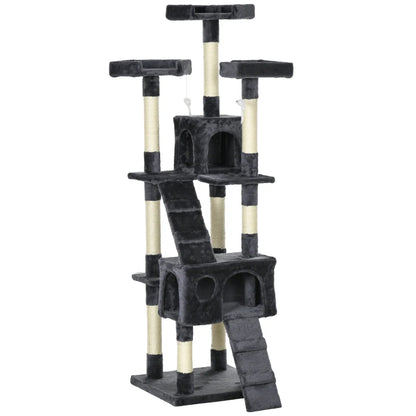 Nancy's Tortona Klimboom voor Katten - Krabpaal - Kattenboom - Donkergrijs - 49 x 49 x 173 cm
