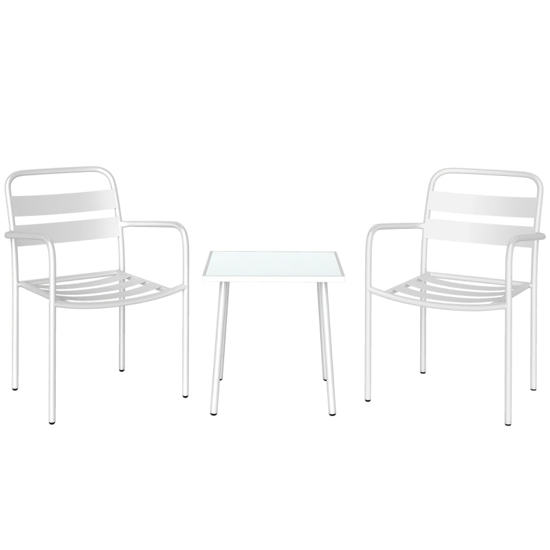 Nancy's Sarmede Bistroset - Balkonset - Tuinset - 3-Delig - Wit - Staal