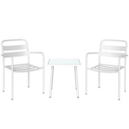 Nancy's Sarmede Bistroset - Balkonset - Tuinset - 3-Delig - Wit - Staal