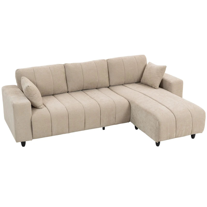 Nancy's Otranto Hoekbank - Chaise Longue links of rechts - Beige - Linnenlook