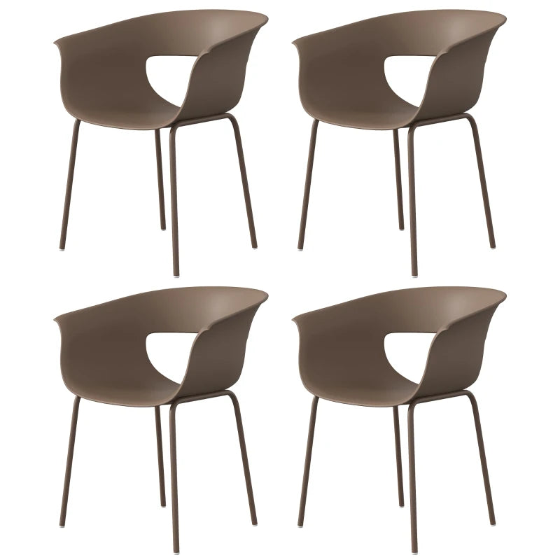 Nancy's Scanno Tuinstoelen - Set van 4 - Terrasstoelen - Ergonomisch - Bruin- Staal / Kunststof