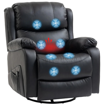 Nancy's Polverigi Massagestoel - Fauteuil met massagefunctie - Verwarmde massage & ontspanning - Zwart - Kunstleer