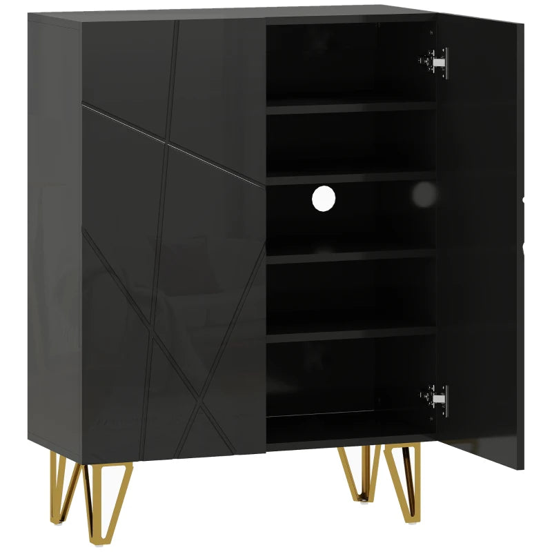 Nancy's Montecchio Schoenenkast - Opbergkast voor Schoenen - Schoenenrek - Zwart - ± 70 x 30 x 95 cm