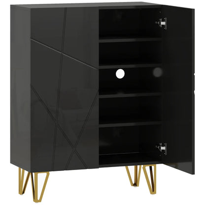 Nancy's Montecchio Schoenenkast - Opbergkast voor Schoenen - Schoenenrek - Zwart - ± 70 x 30 x 95 cm