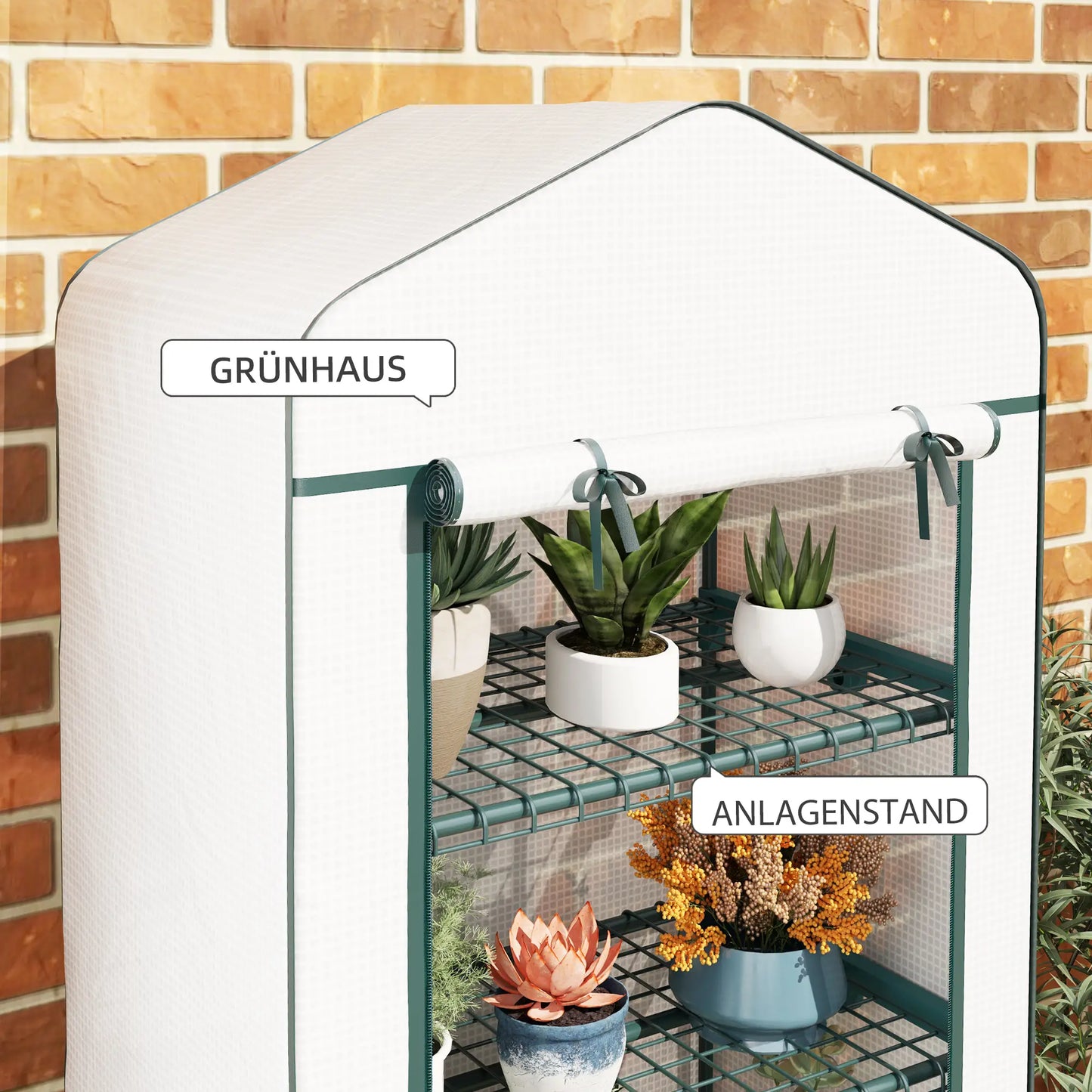 Nancy's Alfarelos Kweekkas - Plantenkas - Tuinkas - Minikas - Plantenhuis - Wit - ± 70 x 50 x 165 cm