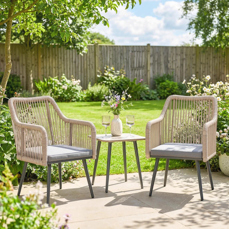Nancy's Recco Tuinstoelen - Balkonstoelen - Loungestoelen - Set van 2 - Grijs / Bruin