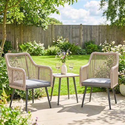 Nancy's Recco Tuinstoelen - Balkonstoelen - Loungestoelen - Set van 2 - Grijs / Bruin