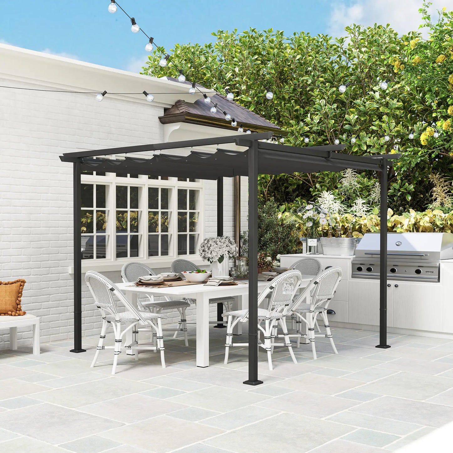 Nancy's Calcara Pergola - Paviljoen - Terras Overkapping - Grijs - ± 300 x 300 x 230 cm