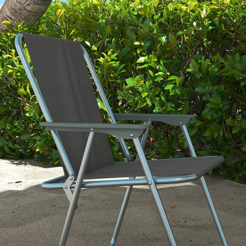 Nancy's Glampy Camping Chairs - Beach Chairs - Garden Chairs - Foldable Chairs - Set of 4 - Gray