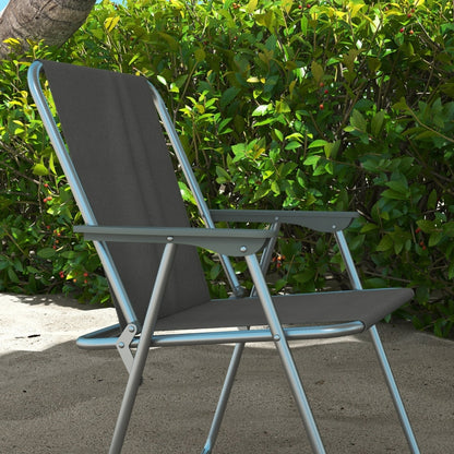 Nancy's Glampy Camping Chairs - Beach Chairs - Garden Chairs - Foldable Chairs - Set of 4 - Gray