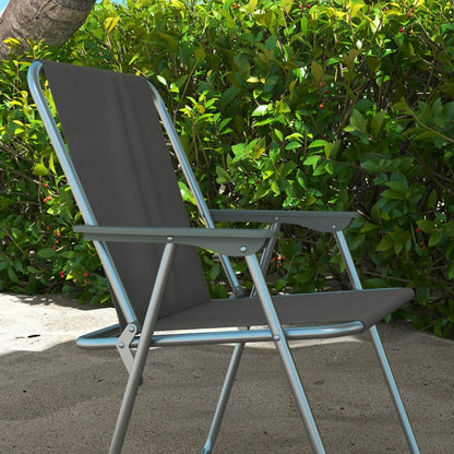 Chaises de camping Nancy's Glampy - Chaises de plage - Chaises de jardin - Chaises pliables - Ensemble de 4 - Gris