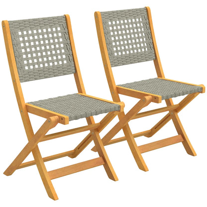 Nancy's Scario Tuinstoelen - Set van 2 - Terrasstoelen - Balkonstoelen - Acaciahout / Rotan