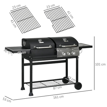 Nancy's Lourenco Barbecue - BBQ - Grill - Gas Barbecue - Houtskool - Gasgrill - Staal - Zwart