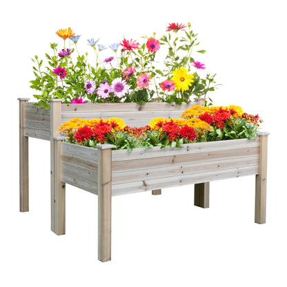 Nancy's Castle Rock Planter - Raised Flower Bed - Garden Bed - Flower Box - Pine Wood - ± 115 x 115 x 75 cm