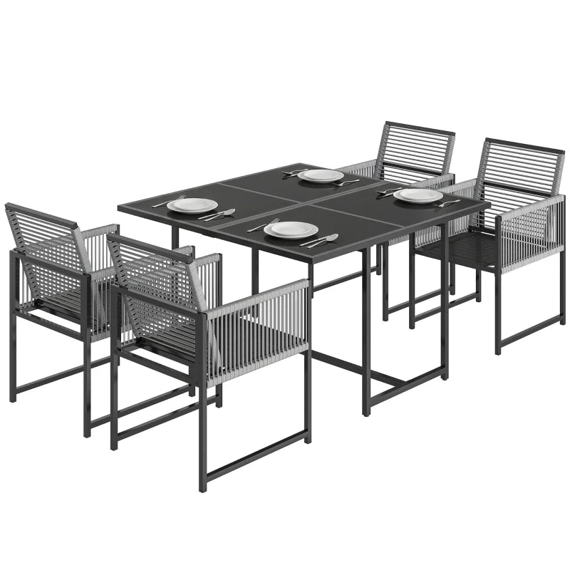 Nancy's Sirmione Tuinset - Tuinmeubelset - Eettafelset voor Buiten - Grijs - Staal