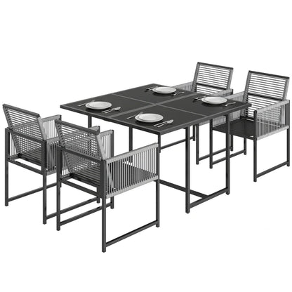 Nancy's Sirmione Tuinset - Tuinmeubelset - Eettafelset voor Buiten - Grijs - Staal