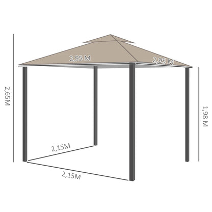 Nancy's Dornelas Paviljoen - Party Tent - Prieel - Tuin Paviljoen - Roomwit - 295 x 295 cm