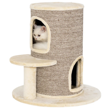 Nancy's Nicotera Krabpaal - Kattenhol - Kattenpaal - Beige / Bruin - Pluche / Sisal - ± 60 x 60 x 60 cm